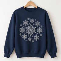 Glitter Winter Snowflake Sweatshirt, Sparkly Christmas Crewneck, Festive Holiday Pullover, Cozy Winter Outfit, Christmas Gift for Her