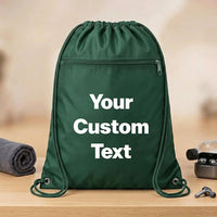 Custom Drawstring Backpack, Personalized Cinch Bag With Logo or Text, Team Sports Bag, School Bag, Party Favor Bag, Gym Backpack Gift