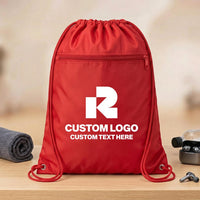Custom Drawstring Backpack, Personalized Cinch Bag With Logo or Text, Team Sports Bag, School Bag, Party Favor Bag, Gym Backpack Gift