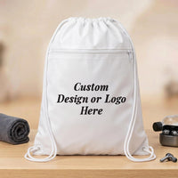 Custom Drawstring Backpack, Personalized Cinch Bag With Logo or Text, Team Sports Bag, School Bag, Party Favor Bag, Gym Backpack Gift