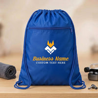 Custom Drawstring Backpack, Personalized Cinch Bag With Logo or Text, Team Sports Bag, School Bag, Party Favor Bag, Gym Backpack Gift