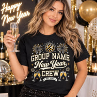 Personalized New Year Group Shirt, Custom Crew Name Tee, Matching Holiday Sweatshirt, Disco Ball NYE Party Outfit, Holiday Party Gift