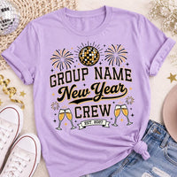 Personalized New Year Group Shirt, Custom Crew Name Tee, Matching Holiday Sweatshirt, Disco Ball NYE Party Outfit, Holiday Party Gift