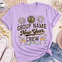 Personalized New Year Group Shirt, Custom Crew Name Tee, Matching Holiday Sweatshirt, Disco Ball NYE Party Outfit, Holiday Party Gift