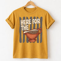 Custom Thanksgiving Shirt, Here for the Food Tee, Choose Your Favorite Feast Design, Retro Turkey Day Graphic Tee, Thanksgiving Gift