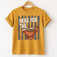 Custom Thanksgiving Shirt, Here for the Food Tee, Choose Your Favorite Feast Design, Retro Turkey Day Graphic Tee, Thanksgiving Gift