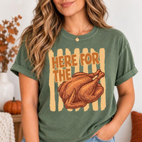 Custom Thanksgiving Shirt, Here for the Food Tee, Choose Your Favorite Feast Design, Retro Turkey Day Graphic Tee, Thanksgiving Gift