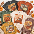Custom Thanksgiving Shirt, Here for the Food Tee, Choose Your Favorite Feast Design, Retro Turkey Day Graphic Tee, Thanksgiving Gift