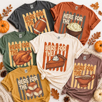 Custom Thanksgiving Shirt, Here for the Food Tee, Choose Your Favorite Feast Design, Retro Turkey Day Graphic Tee, Thanksgiving Gift