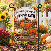 Personalized Pumpkin Patch Garden Flag, 12x18 Double Sided Yard Flag, Fall Garden Decor, Family Autumn Welcome Sign, Fall Decor Gift