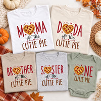 Personalized Thanksgiving Family Shirt, Custom Cutie Pie Tee, Mama Dada Brother Baby Shirt, Choose Your Custom Family Role, Holiday Gift
