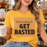 Custom Thanksgiving Most Likely To Shirt, Funny Quote Tee, Choose Your Phrase T-Shirt, Friendsgiving Family Outfit, Holiday Party Gift