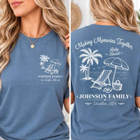 Personalized Family Beach Vacation Shirt, Custom Trip Tee, Making Memories Together Tee, Beach Reunion Outfit, Family Trip Gift, Front Back