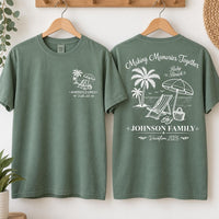 Personalized Family Beach Vacation Shirt, Custom Trip Tee, Making Memories Together Tee, Beach Reunion Outfit, Family Trip Gift, Front Back
