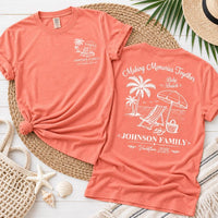 Personalized Family Beach Vacation Shirt, Custom Trip Tee, Making Memories Together Tee, Beach Reunion Outfit, Family Trip Gift, Front Back