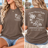 Personalized Family Beach Vacation Shirt, Custom Trip Tee, Making Memories Together Tee, Beach Reunion Outfit, Family Trip Gift, Front Back