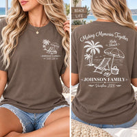 Personalized Family Beach Vacation Shirt, Custom Trip Tee, Making Memories Together Tee, Beach Reunion Outfit, Family Trip Gift, Front Back