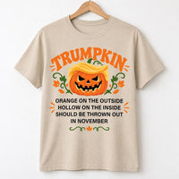 Trumpkin Halloween Shirt, Political Satire Pumpkin Tee, Funny Quote T-Shirt, Orange Hollow November Fall Graphic Top, Sarcastic Gift