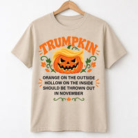 Trumpkin Halloween Shirt, Political Satire Pumpkin Tee, Funny Quote T-Shirt, Orange Hollow November Fall Graphic Top, Sarcastic Gift