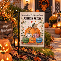 Personalized Family Pumpkin Patch Garden Flag, 12x18 Double Sided Yard Flag, Autumn Welcome Sign, Fall Porch Decor, Housewarming Gift