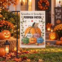 Personalized Family Pumpkin Patch Garden Flag, 12x18 Double Sided Yard Flag, Autumn Welcome Sign, Fall Porch Decor, Housewarming Gift