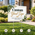 Custom Design Yard Sign - Coroplast Personalized Yard Sign, Custom Lawn Sign, Custom Upload Your Own Design Yard Sign with Metal H-Stake