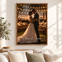 Custom Photo Framed Canvas, Personalized Picture Print, Wedding Gift, Family Portrait Wall Art, Memorial Photo Gift