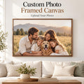 Custom Photo Framed Canvas, Personalized Picture Print, Wedding Gift, Family Portrait Wall Art, Memorial Photo Gift