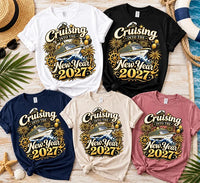 Personalized Cruising Into the New Year 2027 Shirt, Custom Cruise Name Tee, Family Vacation Cruise Hoodie, New Year Trip Gift, Travel Gift