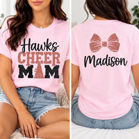 Personalized Glitter Cheer Mom Shirt, Custom Sparkle Team Tee, Team Mascot Glitter Sweatshirt, Cheerleading Gift Idea, Fan Gift, Front Back