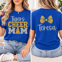 Personalized Glitter Cheer Mom Shirt, Custom Sparkle Team Tee, Team Mascot Glitter Sweatshirt, Cheerleading Gift Idea, Fan Gift, Front Back