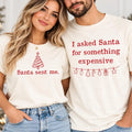 Personalized Matching Christmas Couple Shirt, Custom Santa Funny Tee, Typewriter Holiday Saying Shirt, Christmas Gift for Wife, Funny Gift
