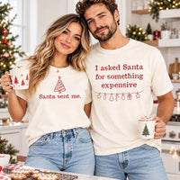 Personalized Matching Christmas Couple Shirt, Custom Santa Funny Tee, Typewriter Holiday Saying Shirt, Christmas Gift for Wife, Funny Gift