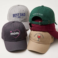 Personalized Custom Text Logo Embroidered Hat, Your Own Words or Business Logo, Low Profile Dad Hat, Employee Gift, Everyday Cap Gift