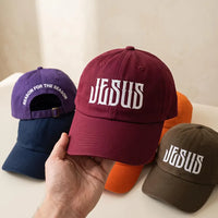 Personalized Jesus Embroidered Hat, Custom Faith Text Dad Cap, Reason for the Season Back, Adjustable Cotton Cap, Christian Gift for Her
