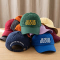 Personalized Jesus Embroidered Hat, Custom Faith Text Dad Cap, Reason for the Season Back, Adjustable Cotton Cap, Christian Gift for Her