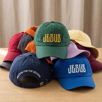 Personalized Jesus Embroidered Hat, Custom Faith Text Dad Cap, Reason for the Season Back, Adjustable Cotton Cap, Christian Gift for Her