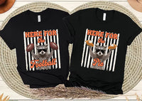 Personalized Raccoon Fall Shirt, Custom Here For Funny Tee, Distressed Raccoon Sweatshirt, Thanksgiving Party Outfit, Funny Gift for Her