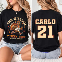Personalized Family Turkey Trot Shirt, Custom Running Turkey Tee, Thanksgiving Race Sweatshirt, Fall Family, Funny Fall Gift, Front Back