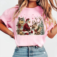 Personalized Santa Christmas Sweatshirt, Custom Reindeer Tee, Vintage Retro Holiday Shirt, Christmas Morning Gift, Stocking Stuffer