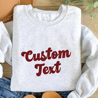 Custom Glitter Text Sweatshirt, Personalized Vintage Script Tee, Retro Sparkle Lettering Top, Shimmer Name Outfit, Birthday Gift for Her