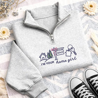 Personalized Real Estate Embroidered Quarter Zip Sweatshirt, Custom Realtor Home Girl Pullover, Cozy Work Layer, Realtor Thank You Gift