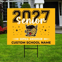 Personalized Senior 2027 Yard Sign, Custom Graduate Name Lawn Decor, Coroplast Yard Sign, Metal H-Stake Included, Graduation Party Decor