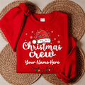 Personalized Christmas Crew Sweatshirt, Custom Name Santa Hat Shirt, Family Matching Tee, Christmas Family Gift, Holiday Party Gift