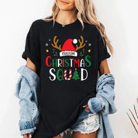 Personalized Christmas Squad Shirt, Custom Name Plate Xmas Tee, Matching Family Sweatshirt, Family Christmas Party Gift, Holiday Gift