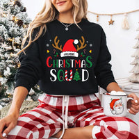 Personalized Christmas Squad Shirt, Custom Name Plate Xmas Tee, Matching Family Sweatshirt, Family Christmas Party Gift, Holiday Gift
