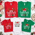 Personalized Christmas Squad Shirt, Custom Name Plate Xmas Tee, Matching Family Sweatshirt, Family Christmas Party Gift, Holiday Gift