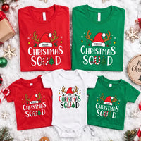 Personalized Christmas Squad Shirt, Custom Name Plate Xmas Tee, Matching Family Sweatshirt, Family Christmas Party Gift, Holiday Gift