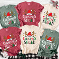 Personalized Christmas Squad Shirt, Custom Name Plate Xmas Tee, Matching Family Sweatshirt, Family Christmas Party Gift, Holiday Gift