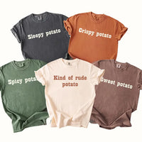 Personalized Potato Pun Shirt, Custom Western Thanksgiving Tee, Funny Matching Couple Top, Friendsgiving Group Outfit, Potato Lover Gift